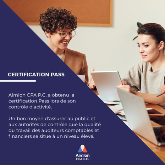 Aimlon CPA P.C. obtient la certification Pass.